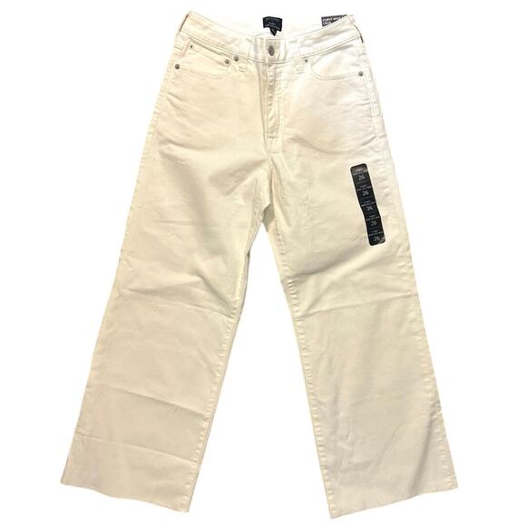 NWT J.Crew Curvy Wide Leg Cropped Jean In All Day Stretch White Size 26 - Picture 3 of 8